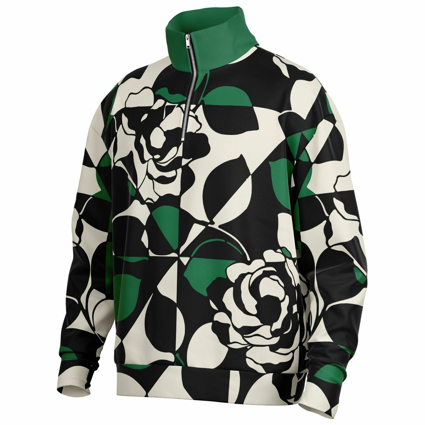 Heavyweight Oversized Quarter Zip Sweatshirt - AOP