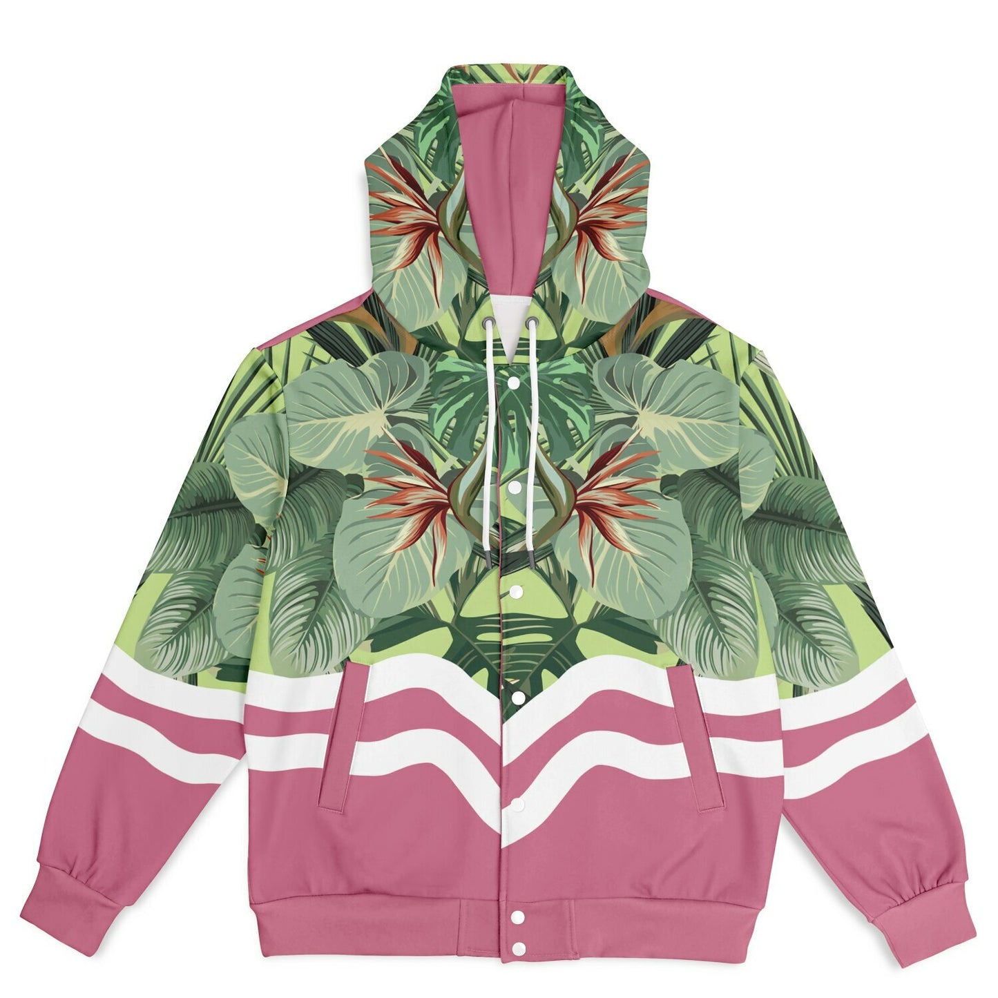 AUKUSO Pink You Up Baseball Hoodie Jacket | XS–4XL