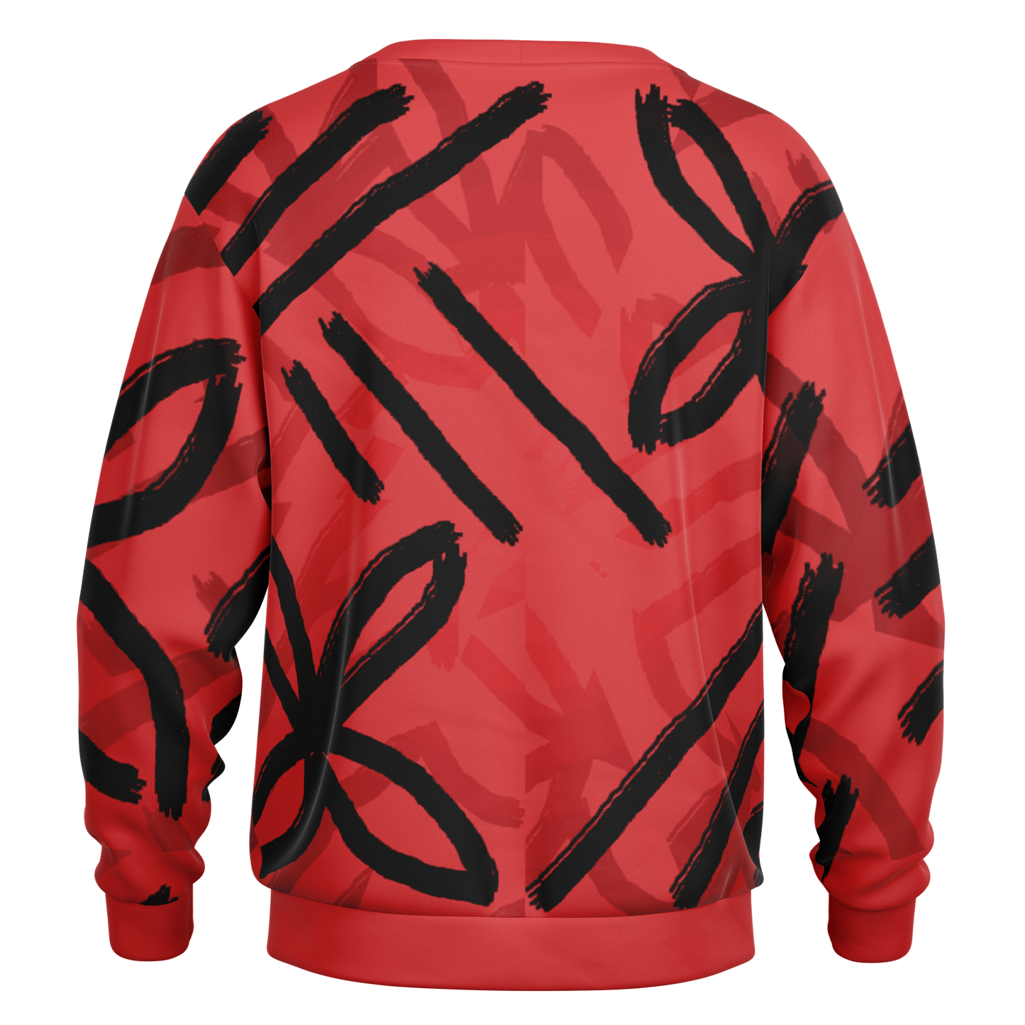 Back view of AUKUSO Red Island Cardigan, showcasing its oversized fit, heavyweight knit design, and durable material, ideal for warmth and stylish layering in cooler seasons.
