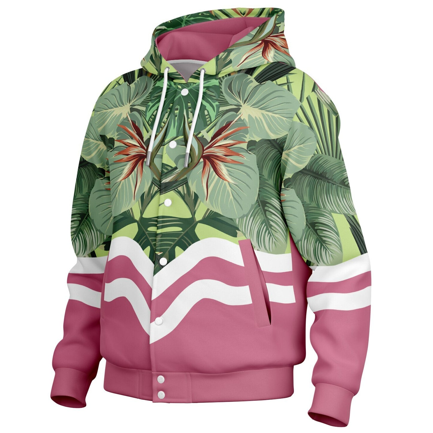 AUKUSO Pink You Up Baseball Hoodie Jacket | XS–4XL